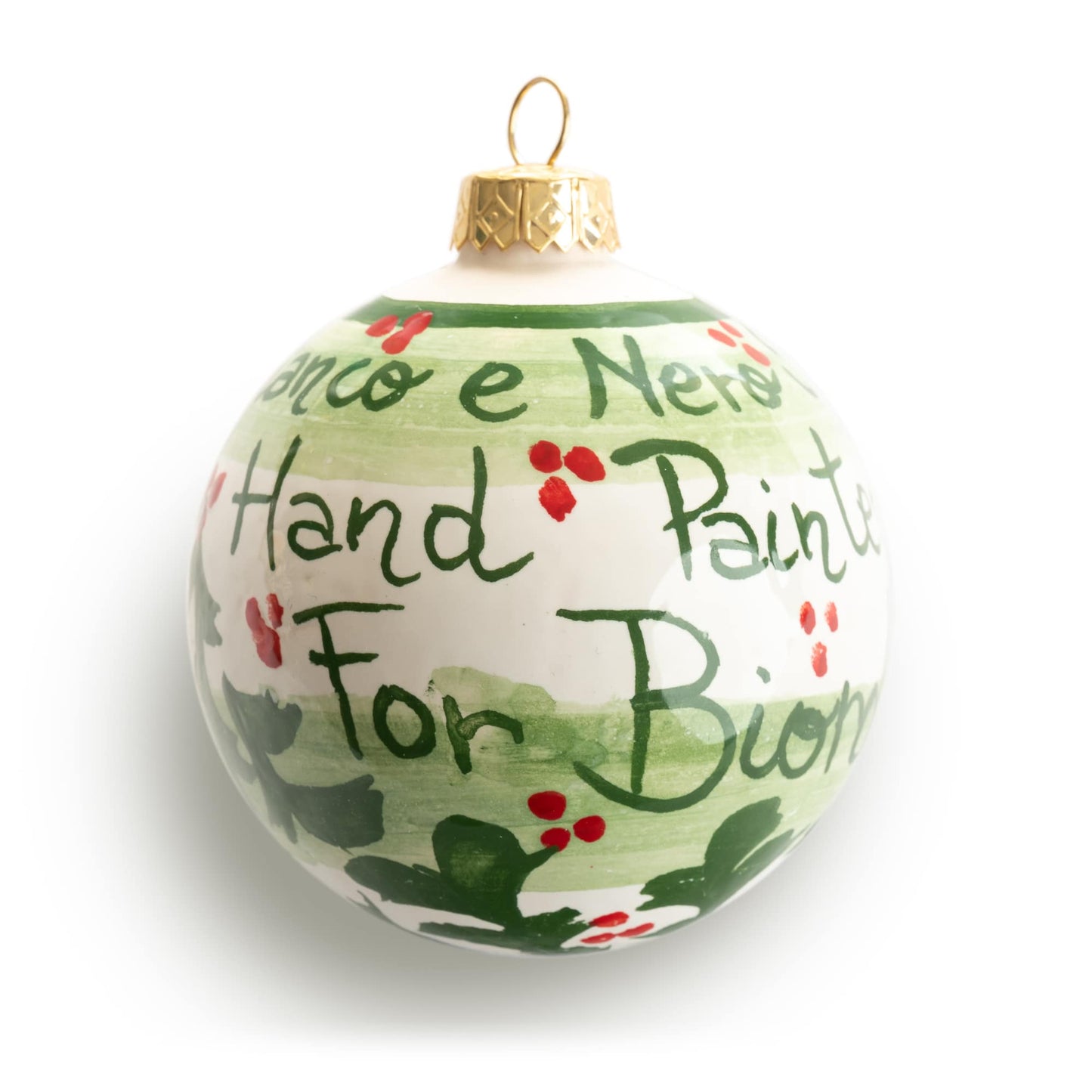 Personalized Ornament - Green  & White from Siena