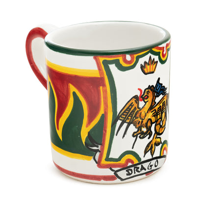 Contrade Dragon Design Mug, Contrade, ceramics, pottery, italian design, majolica, handmade, handcrafted, handpainted, home decor, kitchen art, home goods, deruta, majolica, Artisan, treasures, traditional art, modern art, gift ideas, style, SF, shop small business, artists, shop online, landmark store, legacy, one of a kind, limited edition, gift guide, gift shop, retail shop, decorations, shopping, italy, home staging, home decorating, home interiors