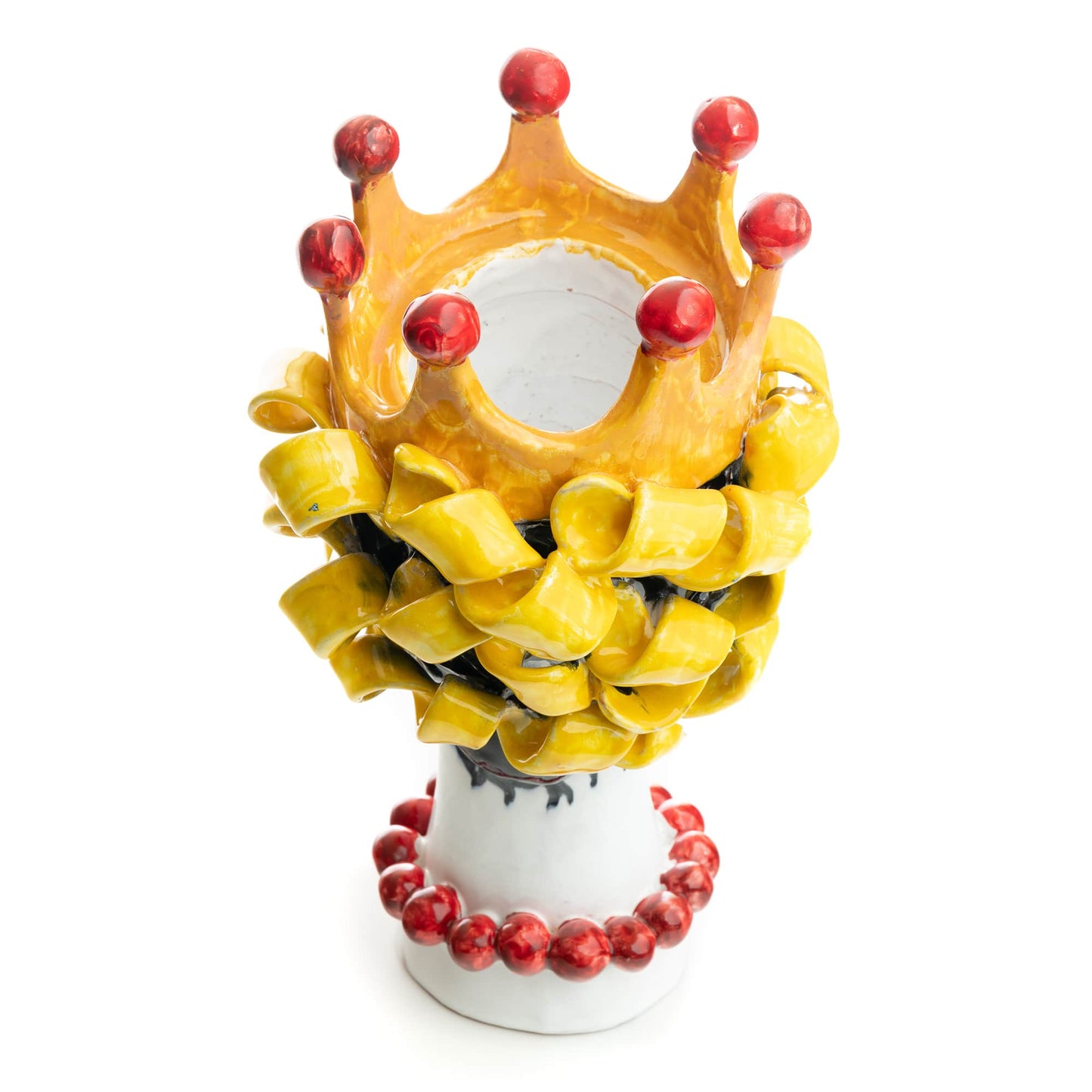 Ceramiche D'arte Dolfi Sculpture with Crown, ceramics, pottery, italian design, majolica, handmade, handcrafted, handpainted, home decor, kitchen art, home goods, deruta, majolica, Artisan, treasures, traditional art, modern art, gift ideas, style, SF, shop small business, artists, shop online, landmark store, legacy, one of a kind, limited edition, gift guide, gift shop, retail shop, decorations, shopping, italy, home staging, home decorating, home interiors