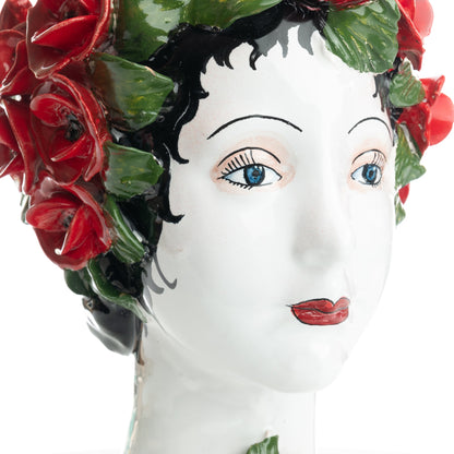 Ceramiche D'arte Dolfi Sculpture with Roses, ceramics, pottery, italian design, majolica, handmade, handcrafted, handpainted, home decor, kitchen art, home goods, deruta, majolica, Artisan, treasures, traditional art, modern art, gift ideas, style, SF, shop small business, artists, shop online, landmark store, legacy, one of a kind, limited edition, gift guide, gift shop, retail shop, decorations, shopping, italy, home staging, home decorating, home interiors