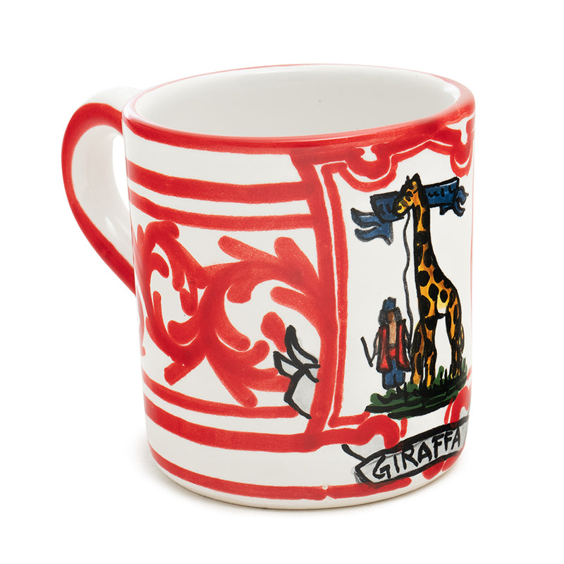Contrade Giraffe Design Mug, Contrade, ceramics, pottery, italian design, majolica, handmade, handcrafted, handpainted, home decor, kitchen art, home goods, deruta, majolica, Artisan, treasures, traditional art, modern art, gift ideas, style, SF, shop small business, artists, shop online, landmark store, legacy, one of a kind, limited edition, gift guide, gift shop, retail shop, decorations, shopping, italy, home staging, home decorating, home interiors