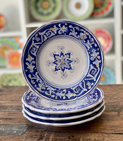 Antico Deruta Salad Plate, Full Design, Set of 4, ceramics, pottery, italian design, majolica, handmade, handcrafted, handpainted, home decor, kitchen art, home goods, deruta, majolica, Artisan, treasures, traditional art, modern art, gift ideas, style, SF, shop small business, artists, shop online, landmark store, legacy, one of a kind, limited edition, gift guide, gift shop, retail shop, decorations, shopping, italy, home staging, home decorating, home interiors