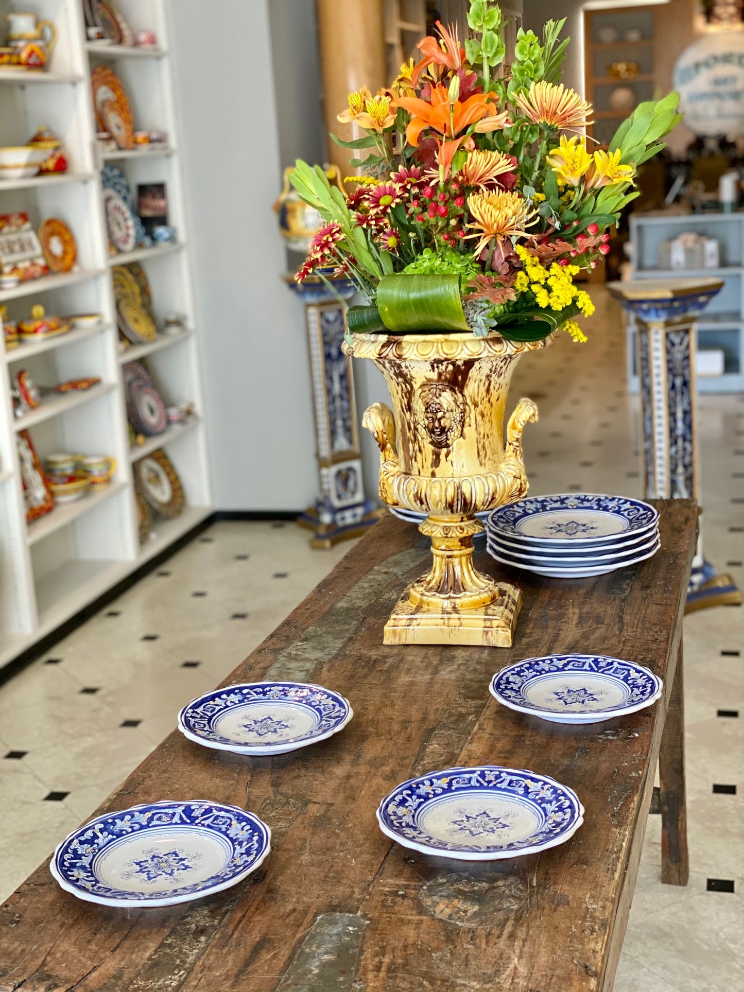 Antico Deruta Salad Plate, Full Design, Set of 4, ceramics, pottery, italian design, majolica, handmade, handcrafted, handpainted, home decor, kitchen art, home goods, deruta, majolica, Artisan, treasures, traditional art, modern art, gift ideas, style, SF, shop small business, artists, shop online, landmark store, legacy, one of a kind, limited edition, gift guide, gift shop, retail shop, decorations, shopping, italy, home staging, home decorating, home interiors