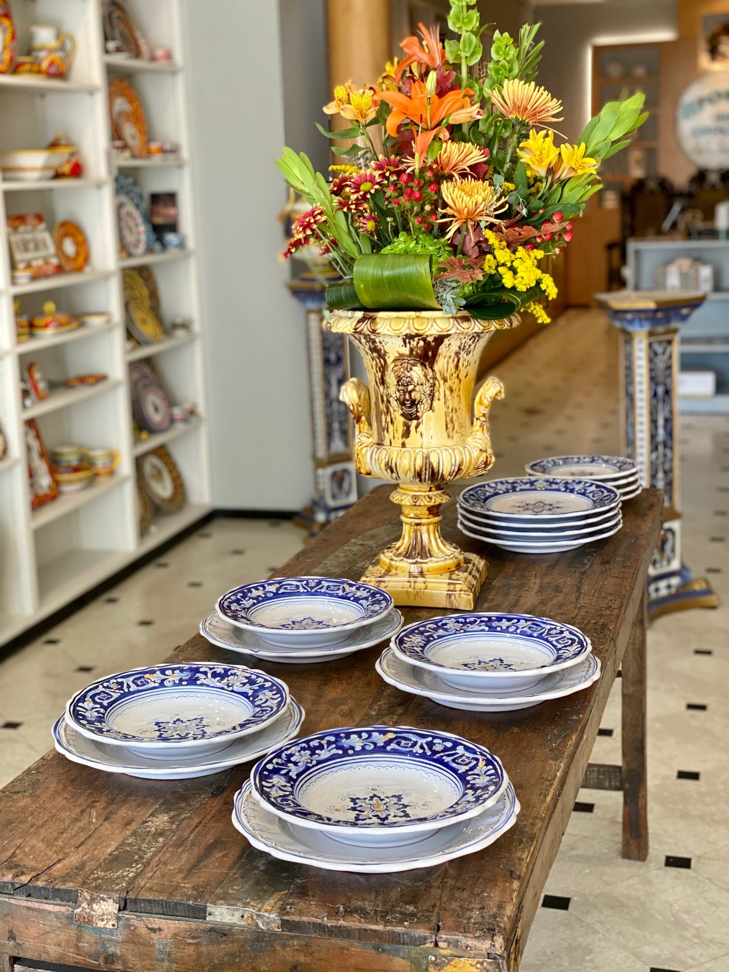 Antico Deruta Dinner Plate, Simplified - Set of 4, ceramics, pottery, italian design, majolica, handmade, handcrafted, handpainted, home decor, kitchen art, home goods, deruta, majolica, Artisan, treasures, traditional art, modern art, gift ideas, style, SF, shop small business, artists, shop online, landmark store, legacy, one of a kind, limited edition, gift guide, gift shop, retail shop, decorations, shopping, italy, home staging, home decorating, home interiors