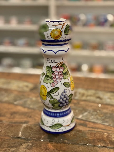 Frutta - Pepper Grinder, ceramics, pottery, italian design, majolica, handmade, handcrafted, handpainted, home decor, kitchen art, home goods, deruta, majolica, Artisan, treasures, traditional art, modern art, gift ideas, style, SF, shop small business, artists, shop online, landmark store, legacy, one of a kind, limited edition, gift guide, gift shop, retail shop, decorations, shopping, italy, home staging, home decorating, home interiors