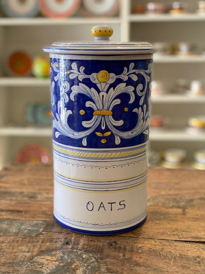 Antico Deruta Oats Canister