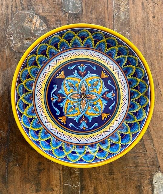 Collectible Majolica Large Pasta Bowl B-61, ceramics, pottery, italian design, majolica, handmade, handcrafted, handpainted, home decor, kitchen art, home goods, deruta, majolica, Artisan, treasures, traditional art, modern art, gift ideas, style, SF, shop small business, artists, shop online, landmark store, legacy, one of a kind, limited edition, gift guide, gift shop, retail shop, decorations, shopping, italy, home staging, home decorating, home interiors