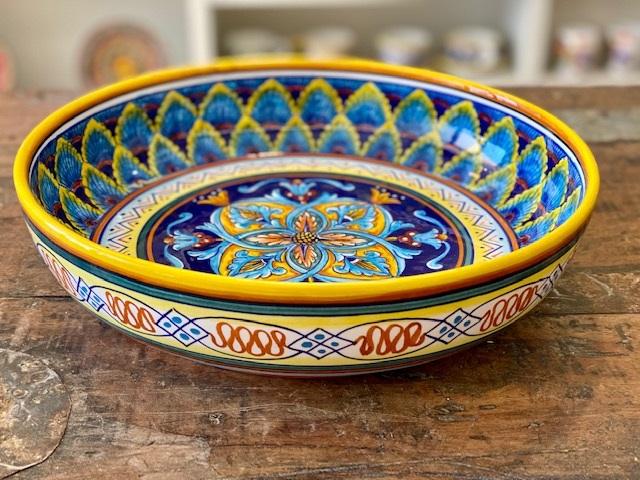 Collectible Majolica Large Pasta Bowl B-61, ceramics, pottery, italian design, majolica, handmade, handcrafted, handpainted, home decor, kitchen art, home goods, deruta, majolica, Artisan, treasures, traditional art, modern art, gift ideas, style, SF, shop small business, artists, shop online, landmark store, legacy, one of a kind, limited edition, gift guide, gift shop, retail shop, decorations, shopping, italy, home staging, home decorating, home interiors