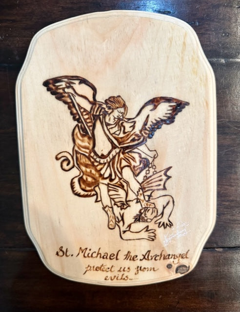St. Michael the Archangel in Pyrography
