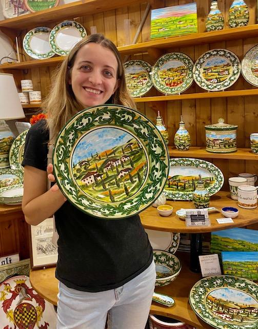 Tuscan Countryside Serving Bowl, ceramics, pottery, italian design, majolica, handmade, handcrafted, handpainted, home decor, kitchen art, home goods, deruta, majolica, Artisan, treasures, traditional art, modern art, gift ideas, style, SF, shop small business, artists, shop online, landmark store, legacy, one of a kind, limited edition, gift guide, gift shop, retail shop, decorations, shopping, italy, home staging, home decorating, home interiors