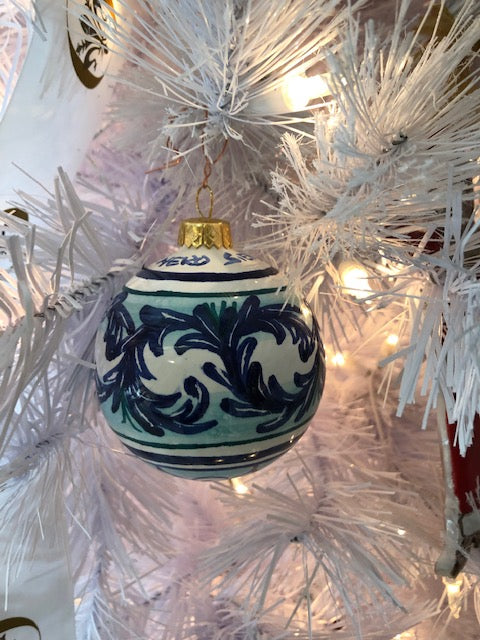 Blue Vine Hand-Painted Ornament from Siena, ceramics, pottery, italian design, majolica, handmade, handcrafted, handpainted, home decor, kitchen art, home goods, deruta, majolica, Artisan, treasures, traditional art, modern art, gift ideas, style, SF, shop small business, artists, shop online, landmark store, legacy, one of a kind, limited edition, gift guide, gift shop, retail shop, decorations, shopping, italy, home staging, home decorating, home interiors