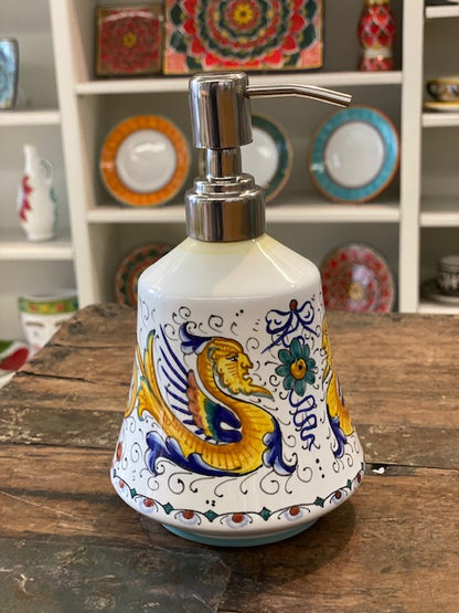 Raffaellesco - Soap Dispenser, ceramics, pottery, italian design, majolica, handmade, handcrafted, handpainted, home decor, kitchen art, home goods, deruta, majolica, Artisan, treasures, traditional art, modern art, gift ideas, style, SF, shop small business, artists, shop online, landmark store, legacy, one of a kind, limited edition, gift guide, gift shop, retail shop, decorations, shopping, italy, home staging, home decorating, home interiors