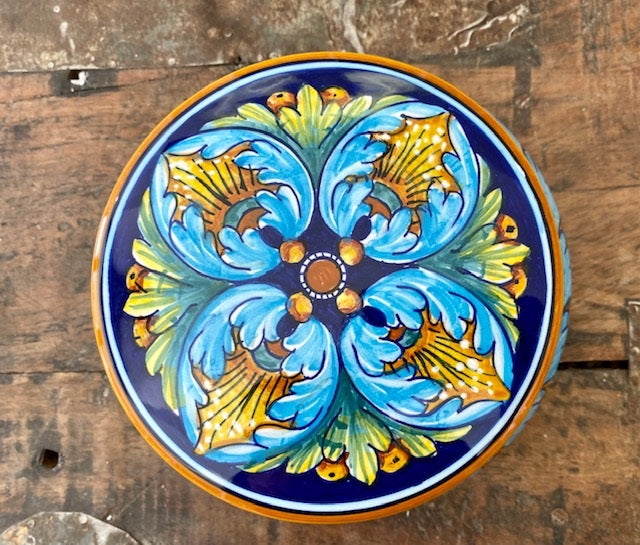 Collectible Large Majolica Floral Jewelry Box, ceramics, pottery, italian design, majolica, handmade, handcrafted, handpainted, home decor, kitchen art, home goods, deruta, majolica, Artisan, treasures, traditional art, modern art, gift ideas, style, SF, shop small business, artists, shop online, landmark store, legacy, one of a kind, limited edition, gift guide, gift shop, retail shop, decorations, shopping, italy, home staging, home decorating, home interiors