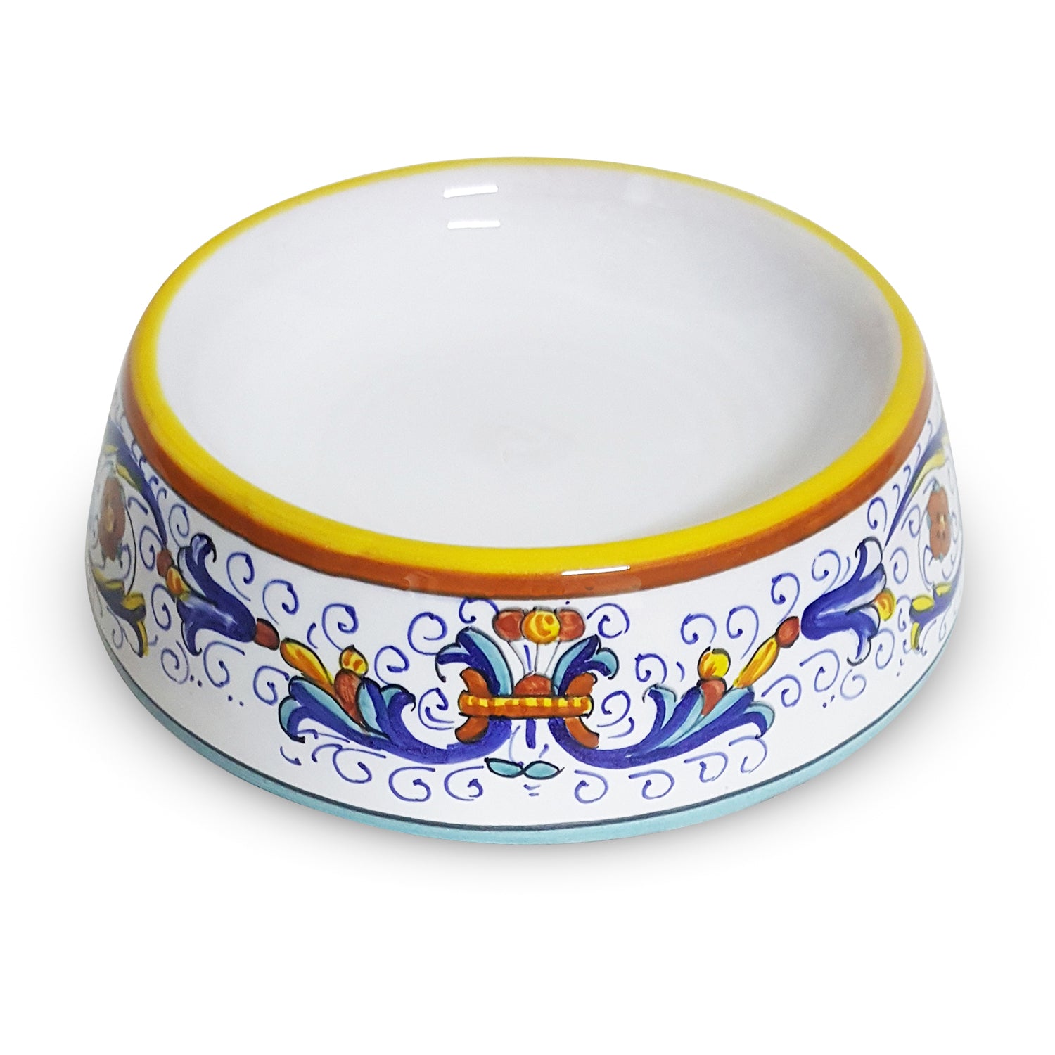 MOD Ricco Deruta Dog Bowl, Large, ceramics, pottery, italian design, majolica, handmade, handcrafted, handpainted, home decor, kitchen art, home goods, deruta, majolica, Artisan, treasures, traditional art, modern art, gift ideas, style, SF, shop small business, artists, shop online, landmark store, legacy, one of a kind, limited edition, gift guide, gift shop, retail shop, decorations, shopping, italy, home staging, home decorating, home interiors