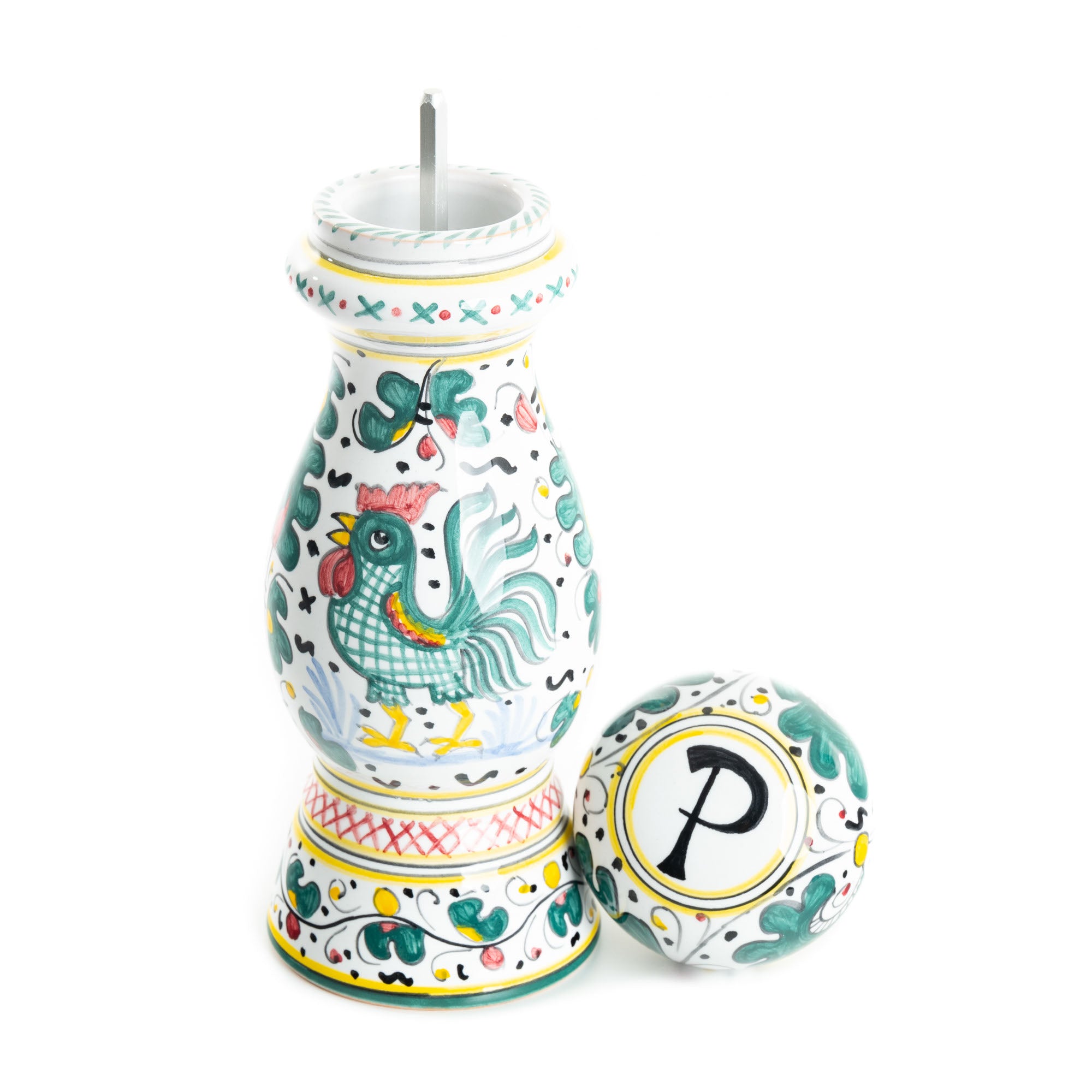 Orvieto - Pepper Grinder ,ceramics, pottery, italian design, majolica, handmade, handcrafted, handpainted, home decor, kitchen art, home goods, deruta, majolica, Artisan, treasures, traditional art, modern art, gift ideas, style, SF, shop small business, artists, shop online, landmark store, legacy, one of a kind, limited edition, gift guide, gift shop, retail shop, decorations, shopping, italy, home staging, home decorating, home interiors