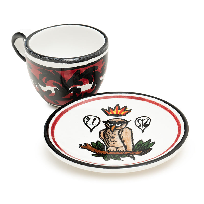 Handmade Porcelain Espresso Cup and Saucer Set Hand Painted Ceramic Coffee  Cup Unique Coffee Mug Anniversary Gift Modern Pottery Mug 1 Set 