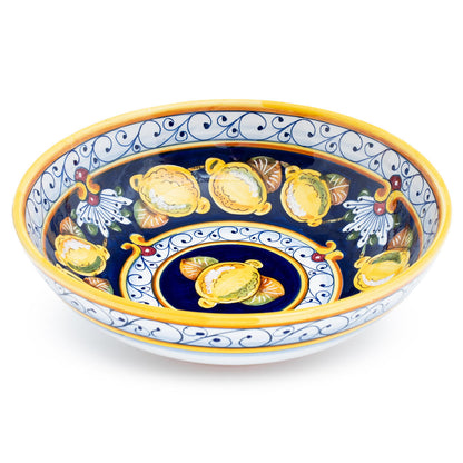 Pia Lemon Vegetable Bowl, ceramics, pottery, italian design, majolica, handmade, handcrafted, handpainted, home decor, kitchen art, home goods, deruta, majolica, Artisan, treasures, traditional art, modern art, gift ideas, style, SF, shop small business, artists, shop online, landmark store, legacy, one of a kind, limited edition, gift guide, gift shop, retail shop, decorations, shopping, italy, home staging, home decorating, home interiors