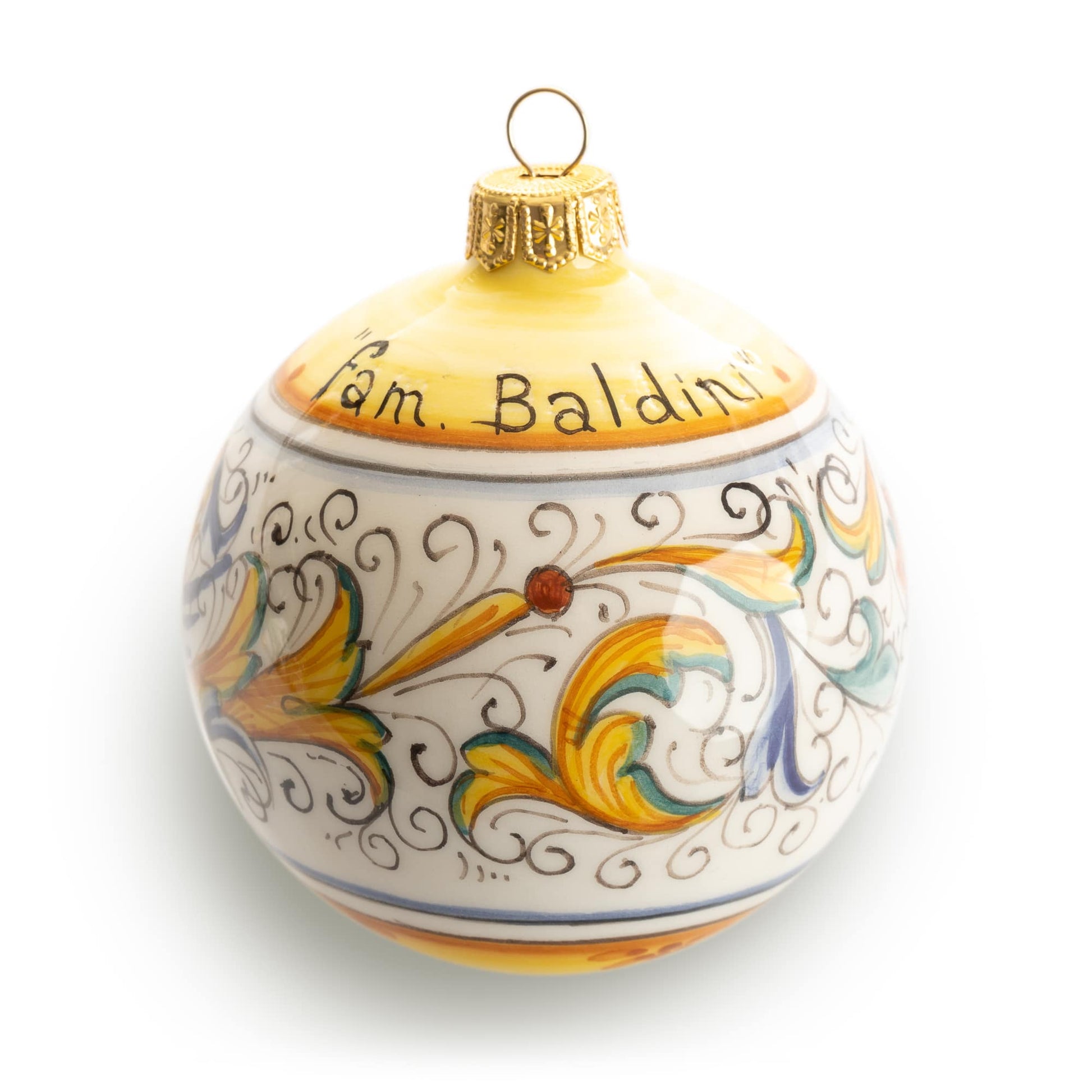 Personalized Pia's Raffaellesco Ornament, ceramics, pottery, italian design, majolica, handmade, handcrafted, handpainted, home decor, kitchen art, home goods, deruta, majolica, Artisan, treasures, traditional art, modern art, gift ideas, style, SF, shop small business, artists, shop online, landmark store, legacy, one of a kind, limited edition, gift guide, gift shop, retail shop, decorations, shopping, italy, home staging, home decorating, home interiors