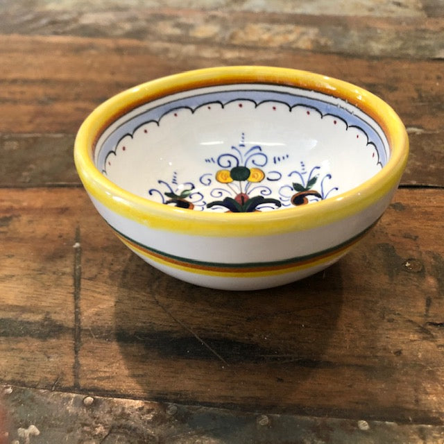 Ricco Deruta Mini Condiment Bowl, ceramics, pottery, italian design, majolica, handmade, handcrafted, handpainted, home decor, kitchen art, home goods, deruta, majolica, Artisan, treasures, traditional art, modern art, gift ideas, style, SF, shop small business, artists, shop online, landmark store, legacy, one of a kind, limited edition, gift guide, gift shop, retail shop, decorations, shopping, italy, home staging, home decorating, home interiors
