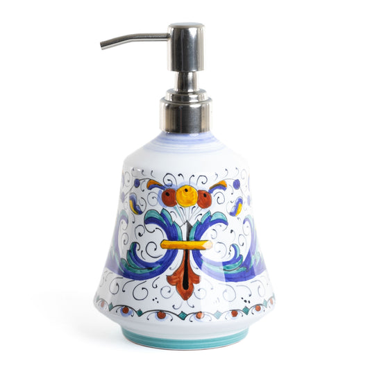 Ricco Deruta - Soap Dispenser, ceramics, pottery, italian design, majolica, handmade, handcrafted, handpainted, home decor, kitchen art, home goods, deruta, majolica, Artisan, treasures, traditional art, modern art, gift ideas, style, SF, shop small business, artists, shop online, landmark store, legacy, one of a kind, limited edition, gift guide, gift shop, retail shop, decorations, shopping, italy, home staging, home decorating, home interiors