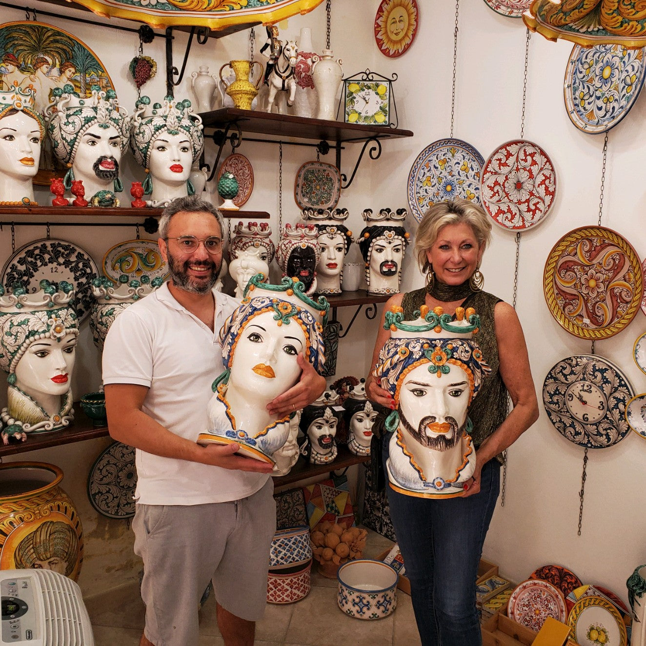 Schittone Modern Regina Moorish Head Blue Eyes, Schittone, ceramics, pottery, italian design, majolica, handmade, handcrafted, handpainted, home decor, kitchen art, home goods, deruta, majolica, Artisan, treasures, traditional art, modern art, gift ideas, style, SF, shop small business, artists, shop online, landmark store, legacy, one of a kind, limited edition, gift guide, gift shop, retail shop, decorations, shopping, italy, home staging, home decorating, home interiors, home decor ideas