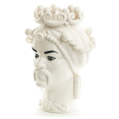 Schittone Modern Moro Moorish Head Blue Eyes, Schittone, ceramics, pottery, italian design, majolica, handmade, handcrafted, handpainted, home decor, kitchen art, home goods, deruta, majolica, Artisan, treasures, traditional art, modern art, gift ideas, style, SF, shop small business, artists, shop online, landmark store, legacy, one of a kind, limited edition, gift guide, gift shop, retail shop, decorations, shopping, italy, home staging, home decorating, home interiors, home decor ideas