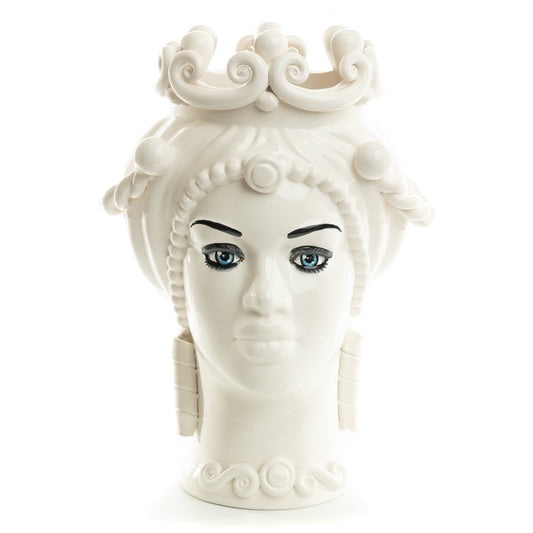 Schittone Modern Regina Moorish Head Blue Eyes, Schittone, ceramics, pottery, italian design, majolica, handmade, handcrafted, handpainted, home decor, kitchen art, home goods, deruta, majolica, Artisan, treasures, traditional art, modern art, gift ideas, style, SF, shop small business, artists, shop online, landmark store, legacy, one of a kind, limited edition, gift guide, gift shop, retail shop, decorations, shopping, italy, home staging, home decorating, home interiors, home decor ideas