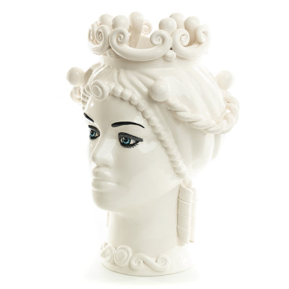 Schittone Modern Regina Moorish Head Blue Eyes, Schittone, ceramics, pottery, italian design, majolica, handmade, handcrafted, handpainted, home decor, kitchen art, home goods, deruta, majolica, Artisan, treasures, traditional art, modern art, gift ideas, style, SF, shop small business, artists, shop online, landmark store, legacy, one of a kind, limited edition, gift guide, gift shop, retail shop, decorations, shopping, italy, home staging, home decorating, home interiors, home decor ideas