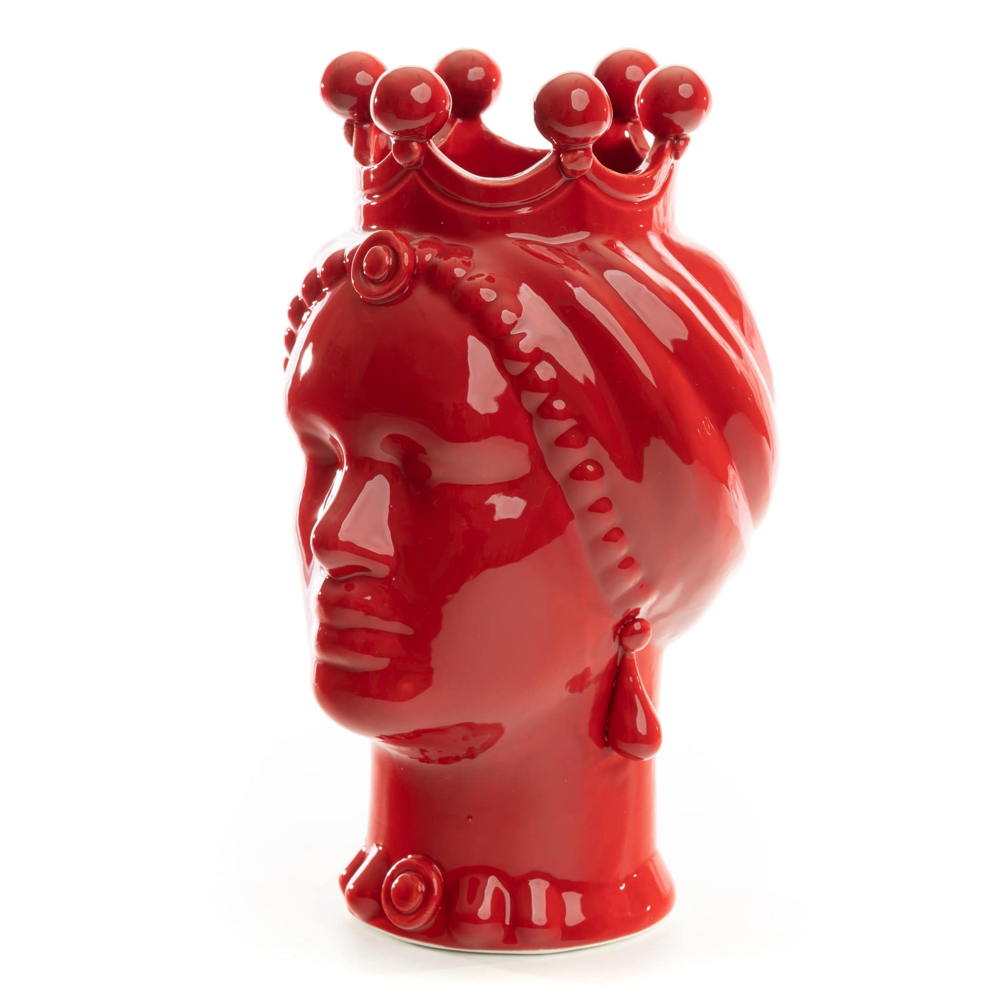 Schittone Modern Regina Moorish Red Head, Small, Schittone, ceramics, pottery, italian design, majolica, handmade, handcrafted, handpainted, home decor, kitchen art, home goods, deruta, majolica, Artisan, treasures, traditional art, modern art, gift ideas, style, SF, shop small business, artists, shop online, landmark store, legacy, one of a kind, limited edition, gift guide, gift shop, retail shop, decorations, shopping, italy, home staging, home decorating, home interiors, home decor ideas