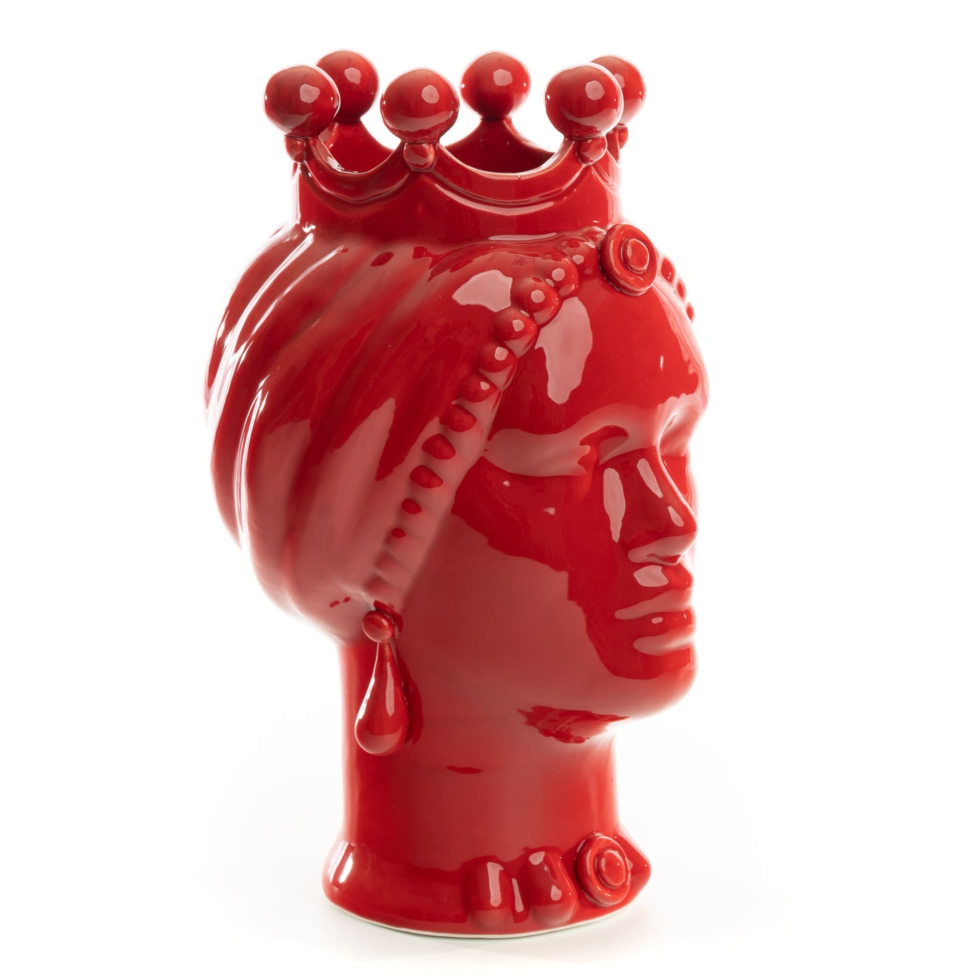 Schittone Modern Regina Moorish Red Head, Small, Schittone, ceramics, pottery, italian design, majolica, handmade, handcrafted, handpainted, home decor, kitchen art, home goods, deruta, majolica, Artisan, treasures, traditional art, modern art, gift ideas, style, SF, shop small business, artists, shop online, landmark store, legacy, one of a kind, limited edition, gift guide, gift shop, retail shop, decorations, shopping, italy, home staging, home decorating, home interiors, home decor ideas