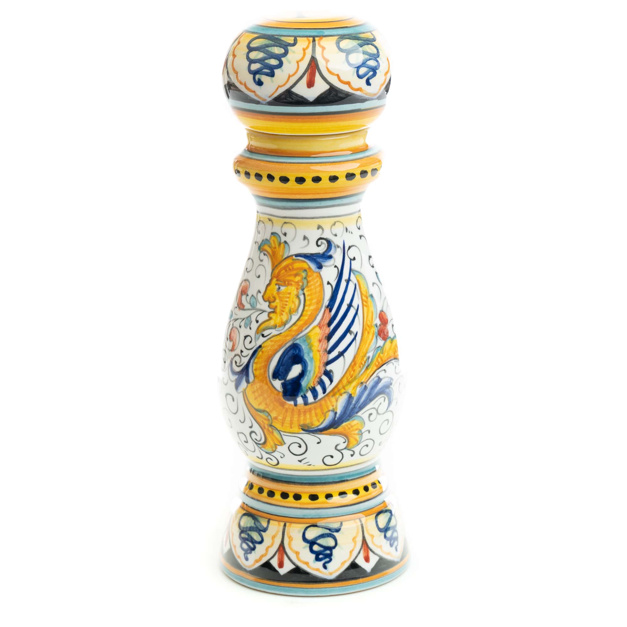 Raffaellesco - Pepper Grinder, ceramics, pottery, italian design, majolica, handmade, handcrafted, handpainted, home decor, kitchen art, home goods, deruta, majolica, Artisan, treasures, traditional art, modern art, gift ideas, style, SF, shop small business, artists, shop online, landmark store, legacy, one of a kind, limited edition, gift guide, gift shop, retail shop, decorations, shopping, italy, home staging, home decorating, home interiors