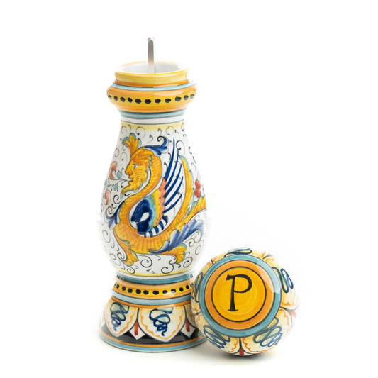 Raffaellesco - Pepper Grinder, ceramics, pottery, italian design, majolica, handmade, handcrafted, handpainted, home decor, kitchen art, home goods, deruta, majolica, Artisan, treasures, traditional art, modern art, gift ideas, style, SF, shop small business, artists, shop online, landmark store, legacy, one of a kind, limited edition, gift guide, gift shop, retail shop, decorations, shopping, italy, home staging, home decorating, home interiors