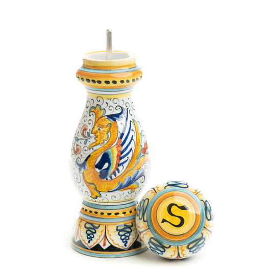 Raffaellesco - Salt Grinder, ceramics, pottery, italian design, majolica, handmade, handcrafted, handpainted, home decor, kitchen art, home goods, deruta, majolica, Artisan, treasures, traditional art, modern art, gift ideas, style, SF, shop small business, artists, shop online, landmark store, legacy, one of a kind, limited edition, gift guide, gift shop, retail shop, decorations, shopping, italy, home staging, home decorating, home interiors