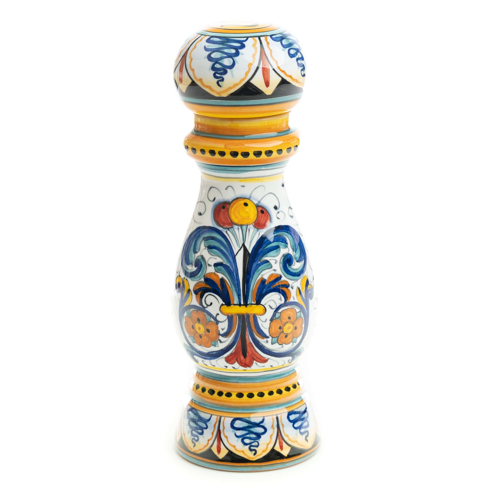 Ricco Deruta - Salt Grinder, ceramics, pottery, italian design, majolica, handmade, handcrafted, handpainted, home decor, kitchen art, home goods, deruta, majolica, Artisan, treasures, traditional art, modern art, gift ideas, style, SF, shop small business, artists, shop online, landmark store, legacy, one of a kind, limited edition, gift guide, gift shop, retail shop, decorations, shopping, italy, home staging, home decorating, home interiors