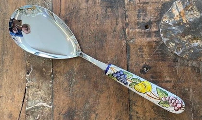 Frutta - Utensil Risotto Spoon, ceramics, pottery, italian design, majolica, handmade, handcrafted, handpainted, home decor, kitchen art, home goods, deruta, majolica, Artisan, treasures, traditional art, modern art, gift ideas, style, SF, shop small business, artists, shop online, landmark store, legacy, one of a kind, limited edition, gift guide, gift shop, retail shop, decorations, shopping, italy, home staging, home decorating, home interiors