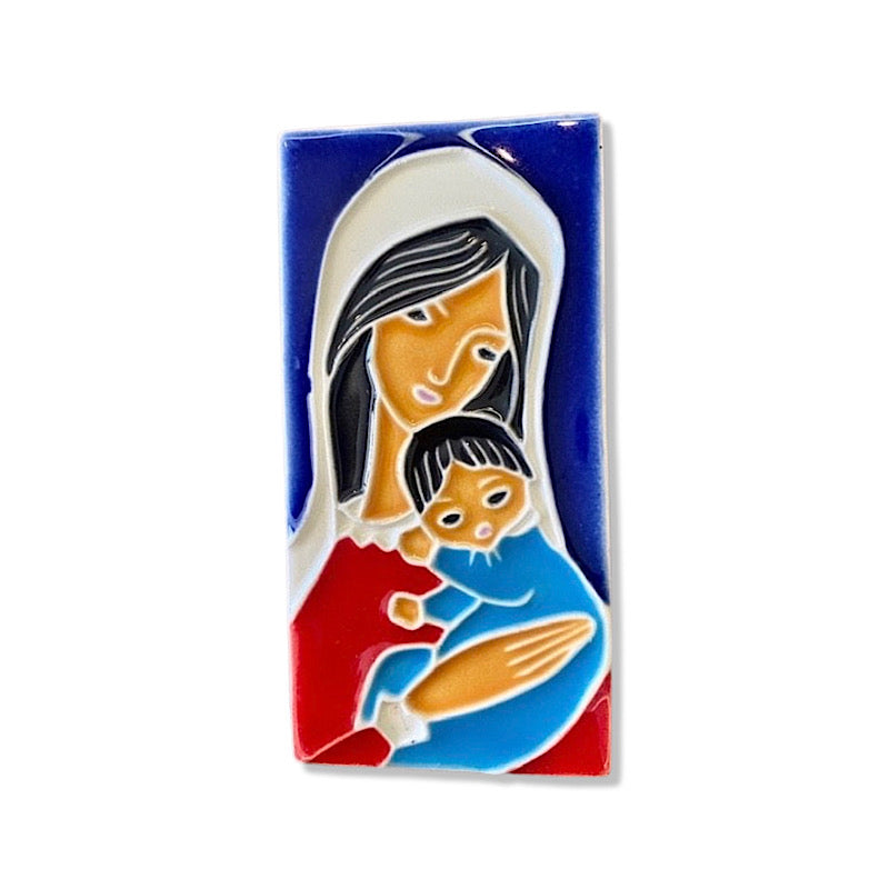 Mary and Baby Jesus Small Tile 4" x 2"