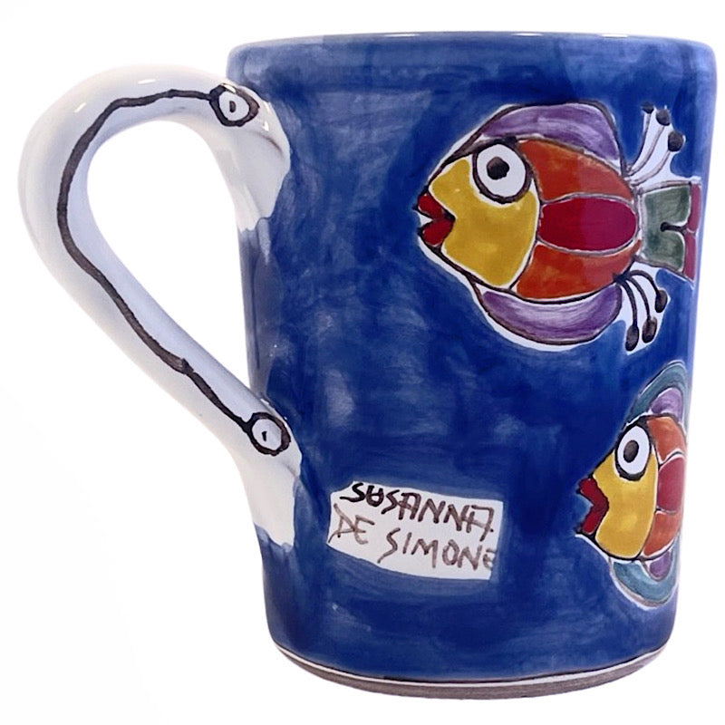 Swordfish Mug, ceramics, pottery, italian design, majolica, handmade, handcrafted, handpainted, home decor, kitchen art, home goods, deruta, majolica, Artisan, treasures, traditional art, modern art, gift ideas, style, SF, shop small business, artists, shop online, landmark store, legacy, one of a kind, limited edition, gift guide, gift shop, retail shop, decorations, shopping, italy, home staging, home decorating, home interiors