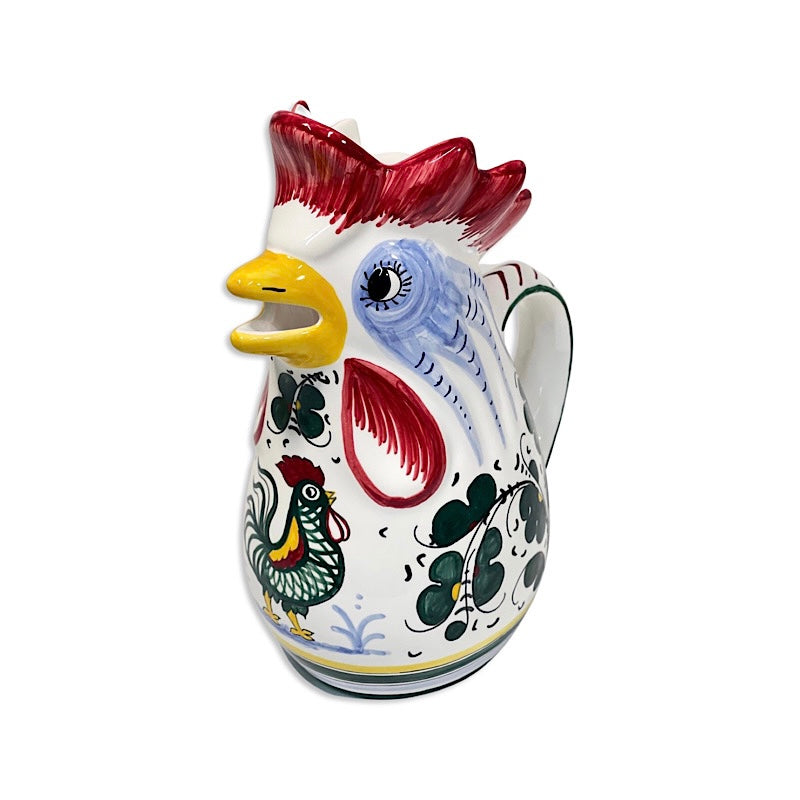 Orvieto Rooster Pitcher, 2 Qt., ceramics, pottery, italian design, majolica, handmade, handcrafted, handpainted, home decor, kitchen art, home goods, deruta, majolica, Artisan, treasures, traditional art, modern art, gift ideas, style, SF, shop small business, artists, shop online, landmark store, legacy, one of a kind, limited edition, gift guide, gift shop, retail shop, decorations, shopping, italy, home staging, home decorating, home interiors