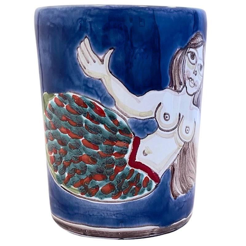 Mermaid Mug, ceramics, pottery, italian design, majolica, handmade, handcrafted, handpainted, home decor, kitchen art, home goods, deruta, majolica, Artisan, treasures, traditional art, modern art, gift ideas, style, SF, shop small business, artists, shop online, landmark store, legacy, one of a kind, limited edition, gift guide, gift shop, retail shop, decorations, shopping, italy, home staging, home decorating, home interiors