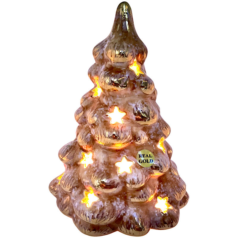 Real Gold & Corian Christmas Tree Light, ceramics, pottery, italian design, majolica, handmade, handcrafted, handpainted, home decor, kitchen art, home goods, deruta, majolica, Artisan, treasures, traditional art, modern art, gift ideas, style, SF, shop small business, artists, shop online, landmark store, legacy, one of a kind, limited edition, gift guide, gift shop, retail shop, decorations, shopping, italy, home staging, home decorating, home interiors