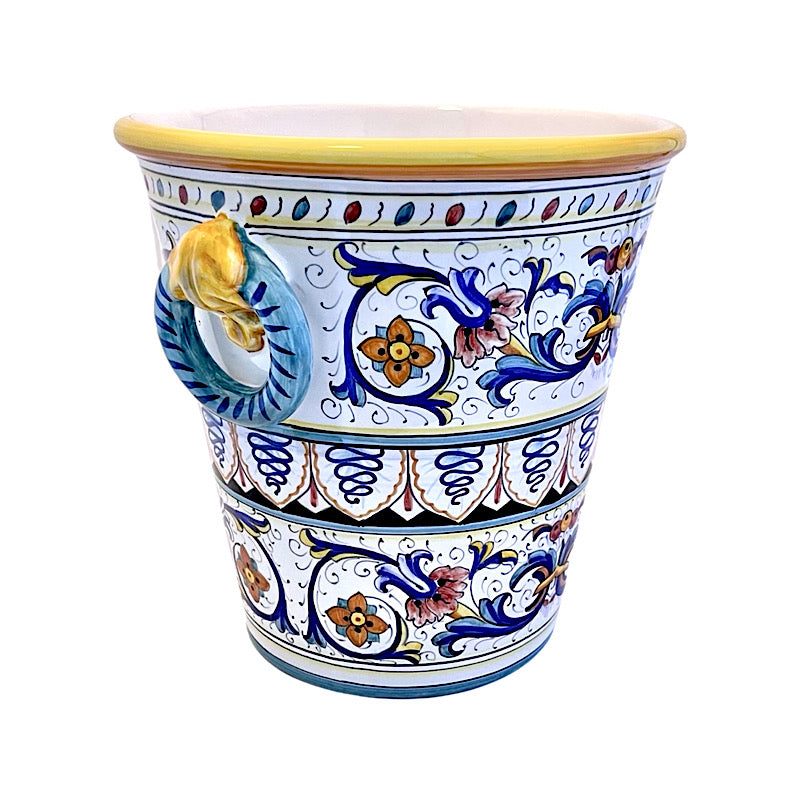 Ricco Deruta - Champagne Bucket, ceramics, pottery, italian design, majolica, handmade, handcrafted, handpainted, home decor, kitchen art, home goods, deruta, majolica, Artisan, treasures, traditional art, modern art, gift ideas, style, SF, shop small business, artists, shop online, landmark store, legacy, one of a kind, limited edition, gift guide, gift shop, retail shop, decorations, shopping, italy, home staging, home decorating, home interiors