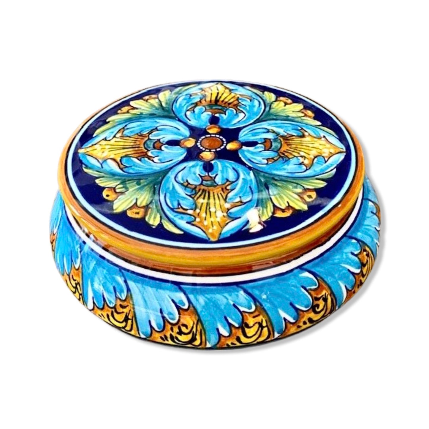 Collectible Large Majolica Floral Jewelry Box, ceramics, pottery, italian design, majolica, handmade, handcrafted, handpainted, home decor, kitchen art, home goods, deruta, majolica, Artisan, treasures, traditional art, modern art, gift ideas, style, SF, shop small business, artists, shop online, landmark store, legacy, one of a kind, limited edition, gift guide, gift shop, retail shop, decorations, shopping, italy, home staging, home decorating, home interiors