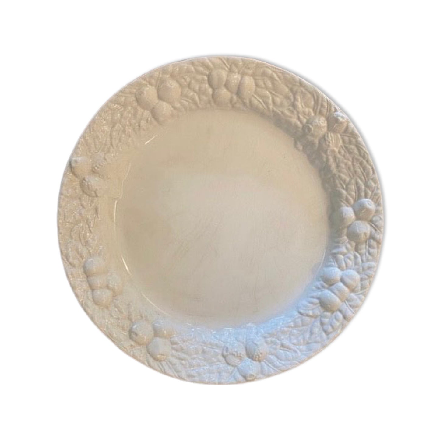 Fruit White Round Platter Pre-Owned Pottery