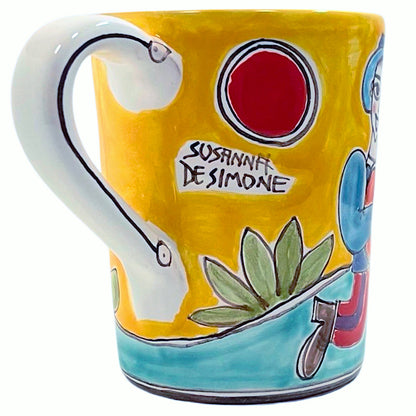 Musician Mug, ceramics, pottery, italian design, majolica, handmade, handcrafted, handpainted, home decor, kitchen art, home goods, deruta, majolica, Artisan, treasures, traditional art, modern art, gift ideas, style, SF, shop small business, artists, shop online, landmark store, legacy, one of a kind, limited edition, gift guide, gift shop, retail shop, decorations, shopping, italy, home staging, home decorating, home interiors