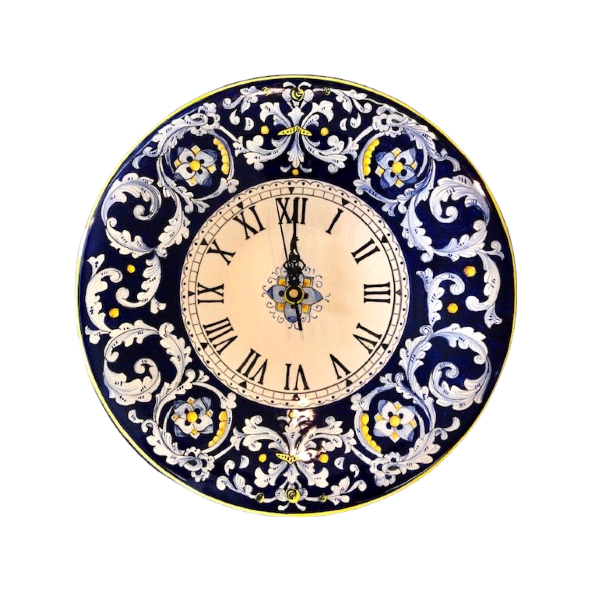 Antico Deruta - Wall Clock, ceramics, pottery, italian design, majolica, handmade, handcrafted, handpainted, home decor, kitchen art, home goods, deruta, majolica, Artisan, treasures, traditional art, modern art, gift ideas, style, SF, shop small business, artists, shop online, landmark store, legacy, one of a kind, limited edition, gift guide, gift shop, retail shop, decorations, shopping, italy, home staging, home decorating, home interiors