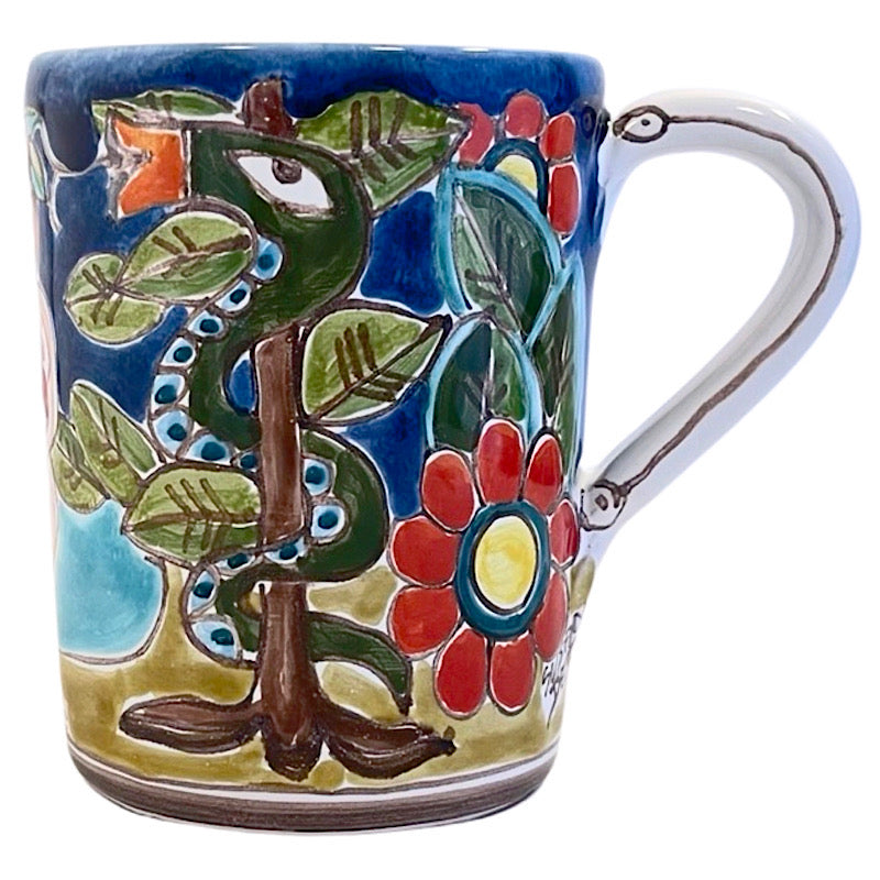 Adam & Eve Mug, ceramics, pottery, italian design, majolica, handmade, handcrafted, handpainted, home decor, kitchen art, home goods, deruta, majolica, Artisan, treasures, traditional art, modern art, gift ideas, style, SF, shop small business, artists, shop online, landmark store, legacy, one of a kind, limited edition, gift guide, gift shop, retail shop, decorations, shopping, italy, home staging, home decorating, home interiors