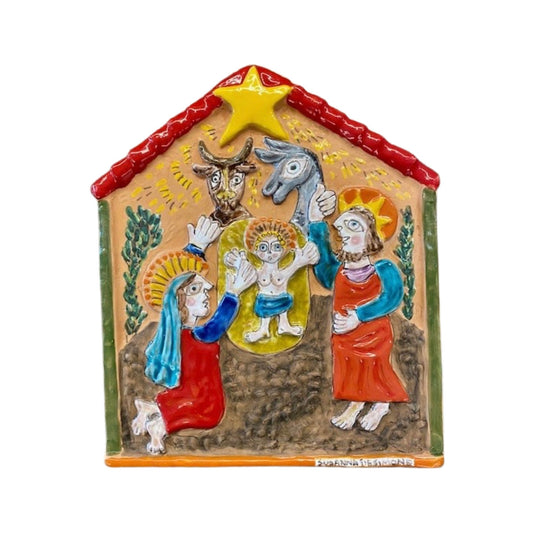 Susanna De Simone Nativity Scene, ceramics, pottery, italian design, majolica, handmade, handcrafted, handpainted, home decor, kitchen art, home goods, deruta, majolica, Artisan, treasures, traditional art, modern art, gift ideas, style, SF, shop small business, artists, shop online, landmark store, legacy, one of a kind, limited edition, gift guide, gift shop, retail shop, decorations, shopping, italy, home staging, home decorating, home interiors
