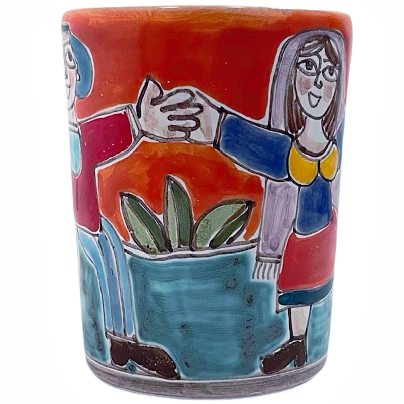 Dancing Mug, ceramics, pottery, italian design, majolica, handmade, handcrafted, handpainted, home decor, kitchen art, home goods, deruta, majolica, Artisan, treasures, traditional art, modern art, gift ideas, style, SF, shop small business, artists, shop online, landmark store, legacy, one of a kind, limited edition, gift guide, gift shop, retail shop, decorations, shopping, italy, home staging, home decorating, home interiors