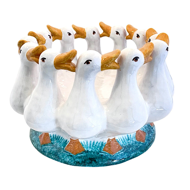 ND Dolfi Merry Ducks, Small Size, ND Dolfi, ceramics, pottery, italian design, majolica, handmade, handcrafted, handpainted, home decor, kitchen art, home goods, deruta, majolica, Artisan, treasures, traditional art, modern art, gift ideas, style, SF, shop small business, artists, shop online, landmark store, legacy, one of a kind, limited edition, gift guide, gift shop, retail shop, decorations, shopping, italy, home staging, home decorating, home interiors, home decor ideas