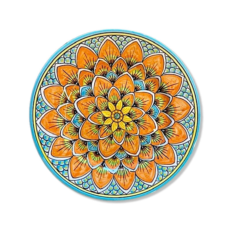 Geribi Salad Plate PG06 Full Design, ceramics, pottery, italian design, majolica, handmade, handcrafted, handpainted, home decor, kitchen art, home goods, deruta, majolica, Artisan, treasures, traditional art, modern art, gift ideas, style, SF, shop small business, artists, shop online, landmark store, legacy, one of a kind, limited edition, gift guide, gift shop, retail shop, decorations, shopping, italy, home staging, home decorating, home interiors